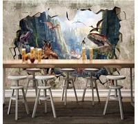 XLMING Retro Three Dimensional Stone Wall Dinosaur Mountain Peak 3D Wallpaper Luxury Home Dining Decor Paste Sofa Living Room The Wall for Bedroom Mural-400cm×280cm