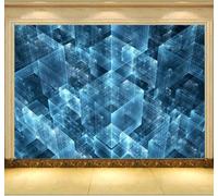 XLMING Science Fiction Style Blue Line Graphic Art 3D Wallpaper Silky Texture Home Study Office Grey Dining Room Sofa Bedroom Living Room TV Backdrop-350cm×256cm