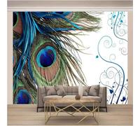 XLMING Simple Animal Peacock Feathered Accent 3D Wallpaper Luxury Home Dining Decor Paste Sofa Living Room The Wall for Bedroom Mural-250cm×170cm