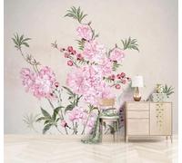 XLMING Simple Beautiful Hand Drawn Plants Flowers 3D Wallpaper Luxury Silk Study Dining Feature Sofa Grey Bedroom Living Room Tv Decorative Wall-430cm×300cm
