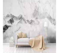XLMING Simple Black and White Peaks Creative Imitation Marble 3D Wallpaper Silky Texture Home Study Office Grey Dining Room Sofa Bedroom Living Room TV Backdrop-350cm×256cm