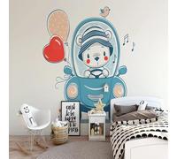 XLMING Simple Cartoon Animal Car Balloon 3D Wallpaper Luxury Silk Study Dining Feature Sofa Grey Bedroom Living Room Tv Decorative Wall-300cm×210cm