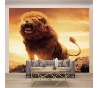XLMING Simple Cubic Golden Animal Lion 3D Wallpaper Luxury Home Dining Decor Paste Sofa Living Room The Wall for Bedroom Mural-200cm×140cm