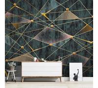 XLMING Simple Geometric Splice Line Golden Ball 3D Wallpaper Luxury Home Dining Decor Paste Sofa Living Room The Wall for Bedroom Mural-300cm×210cm