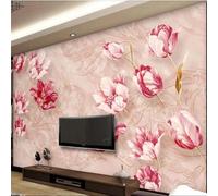 XLMING Simple Three Dimensiona Pink Flower Art 3D Wallpaper Luxury Home Dining Decor Paste Sofa Living Room The Wall for Bedroom Mural-300cm×210cm