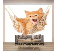 XLMING Simple Three Dimensional Animal Kitten Personality 3D Wallpaper Luxury Home Dining Decor Paste Sofa Living Room The Wall for Bedroom Mural-350cm×256cm