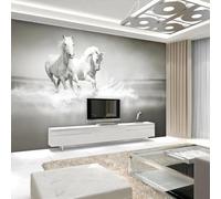 XLMING Simple Three Dimensional Animal White Horse River 3D Wallpaper Luxury Home Dining Decor Paste Sofa Living Room The Wall for Bedroom Mural-430cm×300cm