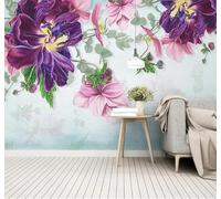 XLMING Simple Three Dimensional Hand Drawn Beautiful Flowers 3D Wallpaper Luxury Silk Study Dining Feature Sofa Grey Bedroom Living Room Tv Decorative Wall-350cm×256cm