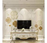 XLMING Simple Three Dimensional Sculpture Abstract Four Leaf Clover Leaf 3D Wallpaper Luxury Home Dining Decor Paste Sofa Living Room The Wall for Bedroom Mural-300cm×210cm