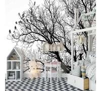 XLMING Simplicity Black Art Tree 3D Wallpaper Luxury Home Dining Decor Paste Sofa Living Room The Wall for Bedroom Mural-400cm×280cm