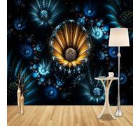 XLMING Simplicity Elegance Colourfulness Blue Flowers Lines 3D Wallpaper Luxury Home Dining Decor Paste Sofa Living Room The Wall for Bedroom Mural-300cm×210cm