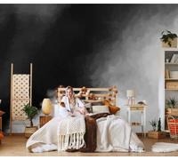 XLMING Stereo Simple Black Grey Smoke 3D Wallpaper Silky Texture Home Study Office Grey Dining Room Sofa Bedroom Living Room TV Backdrop-350cm×256cm
