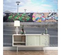 XLMING Stereoscopic Street Graffiti Creative Art 3D Wallpaper Premium Textured Silk Study Dining Living Room Bedroom Sofa TV Wall Easy Install-300cm×210cm