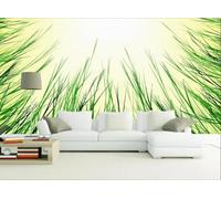 XLMING Sunlight Freshness Minimalism Green Plants 3D Wallpaper Premium Textured Silk Study Dining Living Room Bedroom Sofa TV Wall Easy Install-300cm×210cm