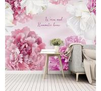 XLMING Three Dimensiona Beautiful Colourful Flowers Relief Plants 3D Wallpaper Silky Texture Home Study Office Grey Dining Room Sofa Bedroom Living Room TV Backdrop-350cm×256cm