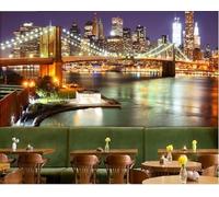 XLMING Three Dimensiona City Architecture River Bridge 3D Wallpaper Luxury Home Dining Decor Paste Sofa Living Room The Wall for Bedroom Mural-150cm×105cm