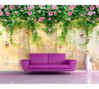 XLMING Three Dimensiona Flowers Butterflies Swans Vines 3D Wallpaper Luxury Home Dining Decor Paste Sofa Living Room The Wall for Bedroom Mural-430cm×300cm