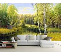 XLMING Three Dimensiona Fresh Green Forest Rivers 3D Wallpaper Luxury Home Dining Decor Paste Sofa Living Room The Wall for Bedroom Mural-150cm×105cm