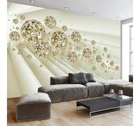 XLMING Three Dimensiona Golden Spheres Space Extension 3D Wallpaper Luxury Home Dining Decor Paste Sofa Living Room The Wall for Bedroom Mural-250cm×170cm