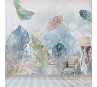 XLMING Three Dimensiona Hand Drawn Colour Tropical Plants Leaves 3D Wallpaper Premium Textured Silk Study Dining Living Room Bedroom Sofa TV Wall Easy Install-430cm×300cm