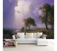 XLMING Three Dimensiona Purple Starry Sky Trees Rivers 3D Wallpaper Luxury Home Dining Decor Paste Sofa Living Room The Wall for Bedroom Mural-350cm×256cm