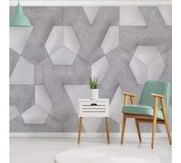XLMING Three Dimensiona Retro Gray Geometric Lines Graphics 3D Wallpaper Premium Textured Silk Study Dining Living Room Bedroom Sofa TV Wall Easy Install-150cm×105cm