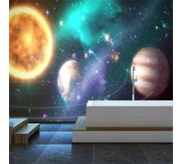 XLMING Three Dimensiona Starry Sky Universe Planets Art 3D Wallpaper Luxury Home Dining Decor Paste Sofa Living Room The Wall for Bedroom Mural-150cm×105cm
