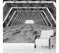 XLMING Three Dimensional Abstract Geometric Architecture Expanded Space 3D Wallpaper Silky Texture Home Study Office Grey Dining Room Sofa Bedroom Living Room TV Backdrop-150cm×105cm