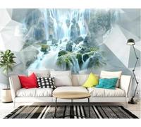 XLMING Three Dimensional Abstract Geometric Waterfall Mountain Peaks 3D Wallpaper Luxury Home Dining Decor Paste Sofa Living Room The Wall for Bedroom Mural-300cm×210cm