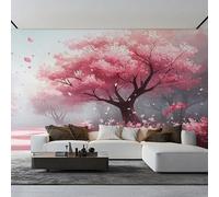 XLMING Three Dimensional Aesthetic Pink Floral Forest 3D Wallpaper Luxury Home Dining Decor Paste Sofa Living Room The Wall for Bedroom Mural-430cm×300cm