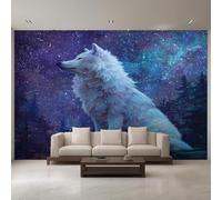 XLMING Three Dimensional Aesthetic Starry Sky Forest Wolf 3D Wallpaper Luxury Home Dining Decor Paste Sofa Living Room The Wall for Bedroom Mural-400cm×280cm