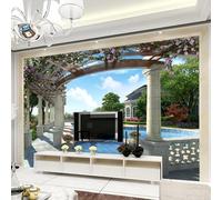 XLMING Three Dimensional Architecture Corridor Flowers Vines 3D Wallpaper Luxury Home Dining Decor Paste Sofa Living Room The Wall for Bedroom Mural-400cm×280cm