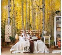 XLMING Three Dimensional Beautiful Autumn Forest Landscape 3D Wallpaper Premium Textured Silk Study Dining Living Room Bedroom Sofa TV Wall Easy Install-200cm×140cm