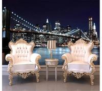 XLMING Three Dimensional Beautiful City Architecture Rivers Night Scenes 3D Wallpaper Luxury Silk Study Dining Feature Sofa Grey Bedroom Living Room Tv Decorative Wall-150cm×105cm