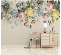 XLMING Three Dimensional Beautiful Fresh Flowers Butterflies 3D Wallpaper Luxury Home Dining Decor Paste Sofa Living Room The Wall for Bedroom Mural-300cm×210cm