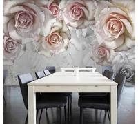 XLMING Three Dimensional Beautiful Romantic Pink Rose 3D Wallpaper Luxury Home Dining Decor Paste Sofa Living Room The Wall for Bedroom Mural-350cm×256cm