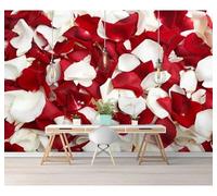 XLMING Three Dimensional Beautiful Romantic Rose Petals Wedding 3D Wallpaper Luxury Home Dining Decor Paste Sofa Living Room The Wall for Bedroom Mural-430cm×300cm