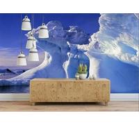 XLMING Three Dimensional Blue Sky Mountain Peaks Glaciers Lakes 3D Wallpaper Luxury Home Dining Decor Paste Sofa Living Room The Wall for Bedroom Mural-430cm×300cm