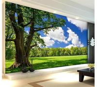 XLMING Three Dimensional Blue Sky White Clouds Green Forest 3D Wallpaper Luxury Home Dining Decor Paste Sofa Living Room The Wall for Bedroom Mural-350cm×256cm