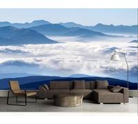 XLMING Three Dimensional Blue Sky White Clouds Mountain Ranges Scenery 3D Wallpaper Premium Textured Silk Study Dining Living Room Bedroom Sofa TV Wall Easy Install-430cm×300cm