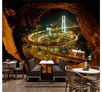 XLMING Three Dimensional Cave Flyover Night View Bar 3D Wallpaper Luxury Home Dining Decor Paste Sofa Living Room The Wall for Bedroom Mural-400cm×280cm