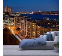 XLMING Three Dimensional City Architecture Rivers Highways 3D Wallpaper Premium Textured Silk Study Dining Living Room Bedroom Sofa TV Wall Easy Install-350cm×256cm