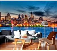 XLMING Three Dimensional Coast City Beautiful Sky 3D Wallpaper Luxury Home Dining Decor Paste Sofa Living Room The Wall for Bedroom Mural-250cm×170cm