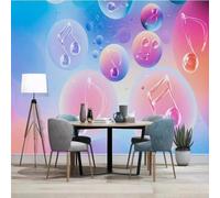 XLMING Three Dimensional Colourful Circular Music Symbols 3D Wallpaper Luxury Home Dining Decor Paste Sofa Living Room The Wall for Bedroom Mural-250cm×170cm