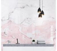 XLMING Three Dimensional Cosy Beautiful Pink Marble Pattern 3D Wallpaper Silky Texture Home Study Office Grey Dining Room Sofa Bedroom Living Room TV Backdrop-430cm×300cm