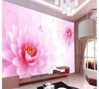 XLMING Three Dimensional Cosy Beautiful Pink Romantic Flowers 3D Wallpaper Silky Texture Home Study Office Grey Dining Room Sofa Bedroom Living Room TV Backdrop-250cm×170cm