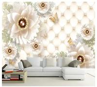 XLMING Three Dimensional Exquisite Flowers Butterflies Soft Padded 3D Wallpaper Luxury Home Dining Decor Paste Sofa Living Room The Wall for Bedroom Mural-430cm×300cm
