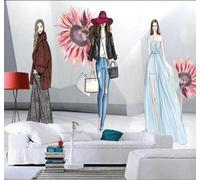 XLMING Three Dimensional Fashion Catwalk Beauty Clothing Shop 3D Wallpaper Silky Texture Home Study Office Grey Dining Room Sofa Bedroom Living Room TV Backdrop-200cm×140cm