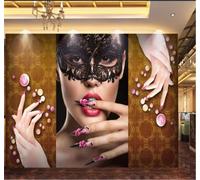 XLMING Three Dimensional Figures Creative Nail Art Individuality 3D Wallpaper Premium Textured Silk Study Dining Living Room Bedroom Sofa TV Wall Easy Install-400cm×280cm