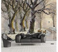 XLMING Three Dimensional Forest Snowy Landscape Sheep Path 3D Wallpaper Luxury Home Dining Decor Paste Sofa Living Room The Wall for Bedroom Mural-430cm×300cm